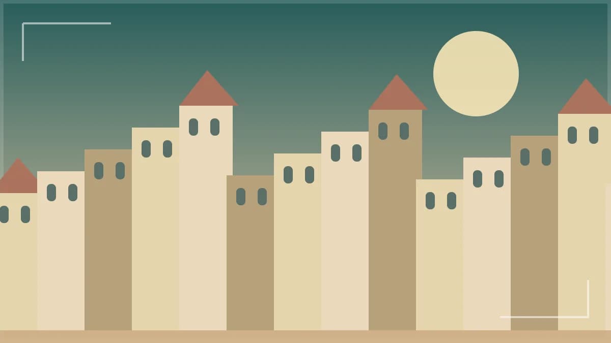 Illustration of traditional buildings in the Fes medina
