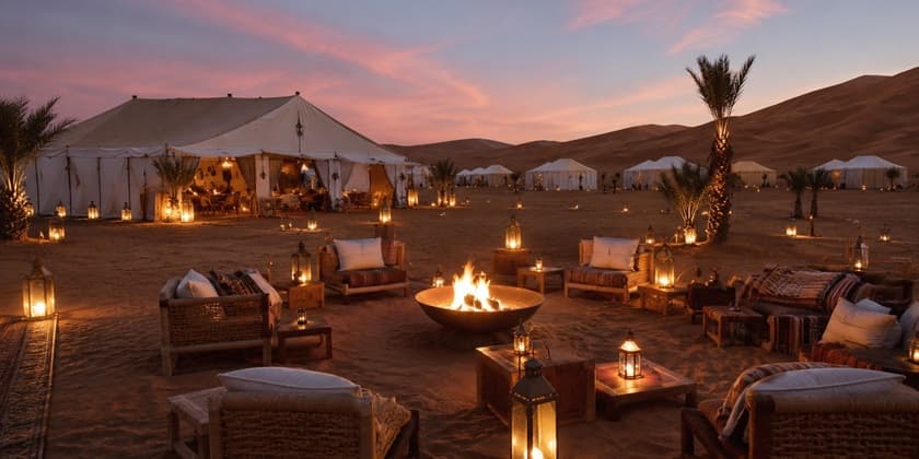 Sahara desert camp near the Erg Chebbi dunes