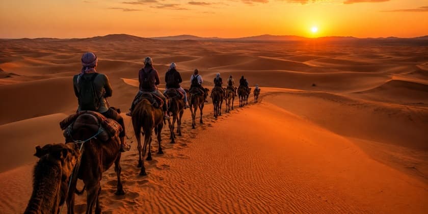 Explore the golden dunes near Merzouga on a locally arranged Sahara excursion.